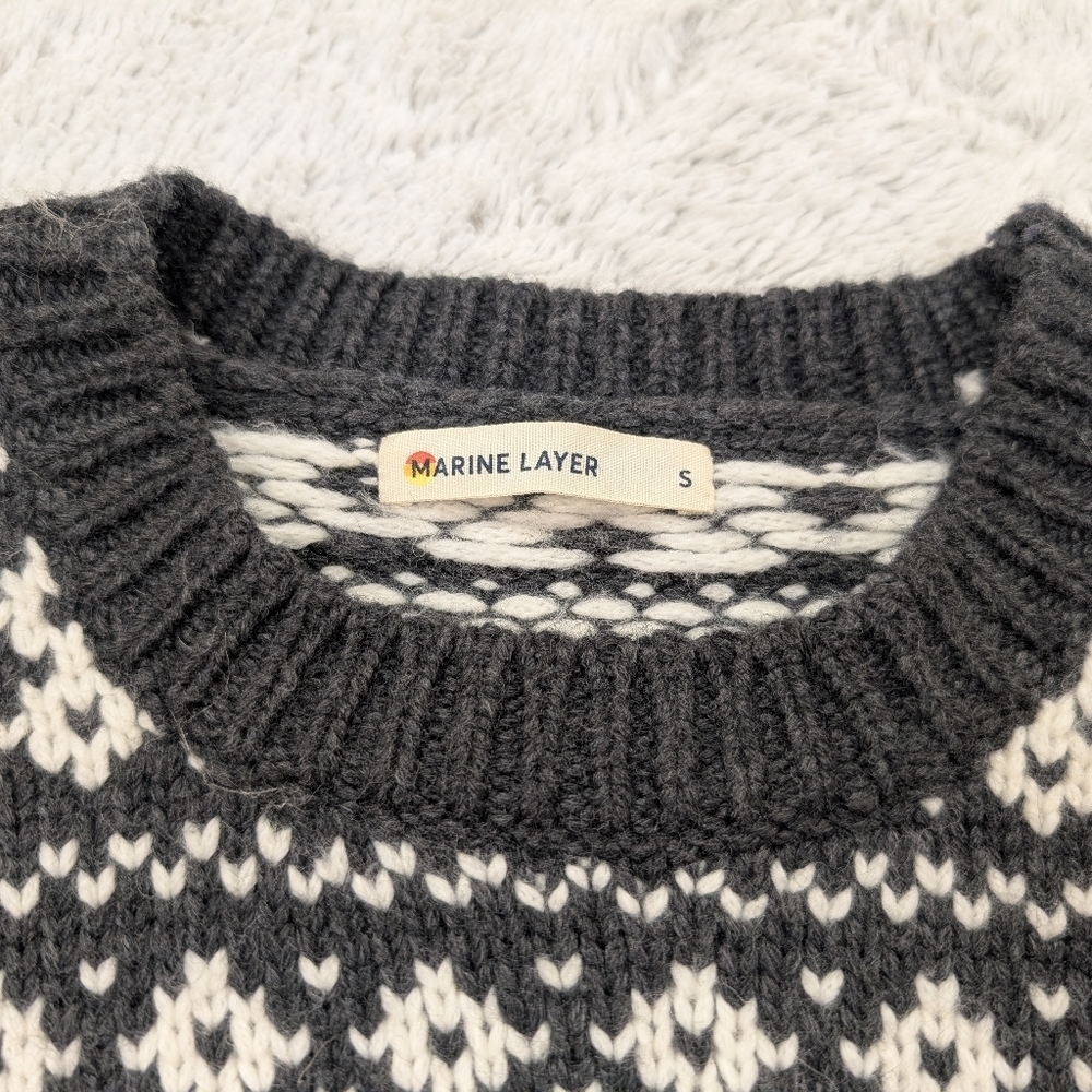 Marine Layer Charcoal and White Patterned Sweater - Picture 4 of 8